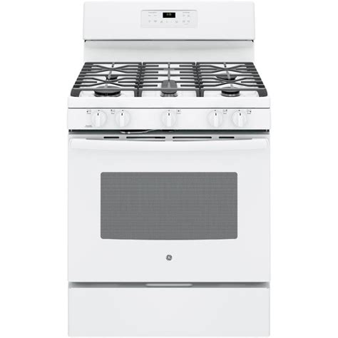 Shop Ge 5 Burner Freestanding 5 Cu Ft Self Cleaning Gas Range White