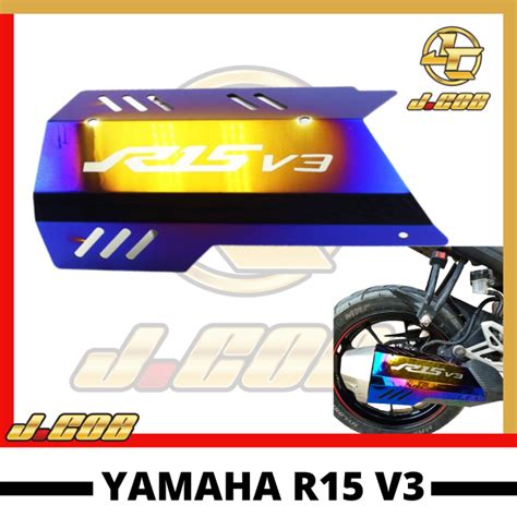 Yamaha R15 V3 Muffler Exzok Cover Titanium Lazada Singapore