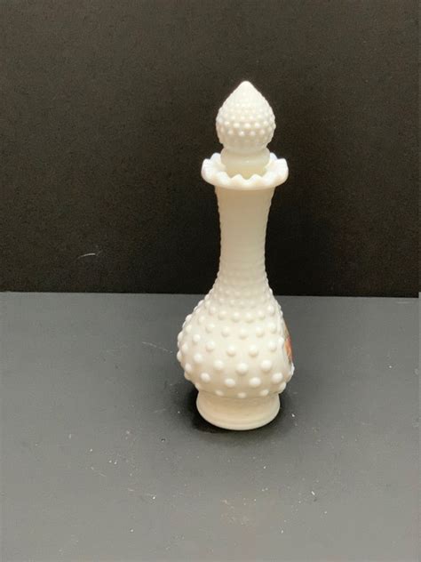 Vintage Avon Fenton Hobnail White Milk Glass Perfume Gem