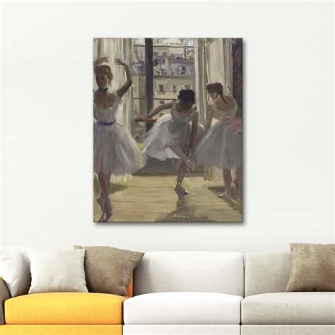 Three Dancers In An Exercise Hall By Edgar Degas As Art Print Canvastar