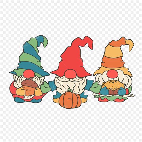 Three Thanksgiving Gnomes Holding Items, Gnomes, Thanksgiving, Holiday ...