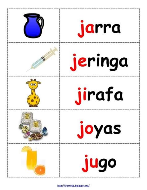 Material Imagen Texto Primer Grado F J Words Syllables Activities