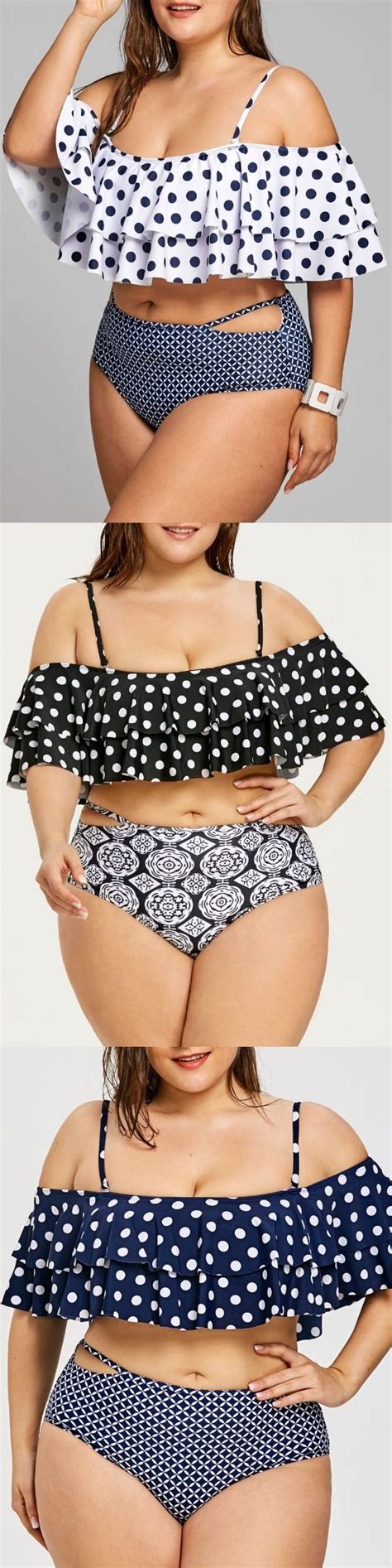 Tiered Flounce Plus Size Polka Dot Bikini Plus Size Swim I WANT IT