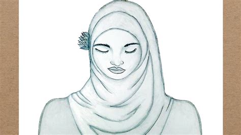 How To Draw A Hijab Girl Step By Step A Girl With Hijab Pencil Sketch