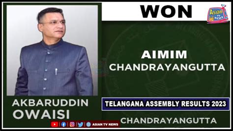 AIMIM Candidate Akbaruddin Owaisi Won From Chandrayangutta Constituency