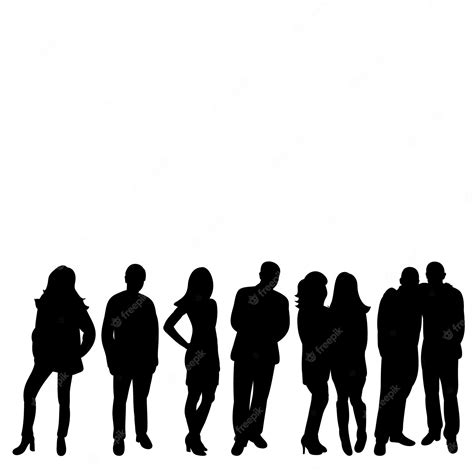 Premium Vector | Silhouette of a crowd of people