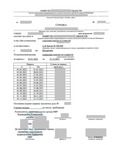 Справка о выплате пенсии 2021 Musterübersetzungen von Urkunden