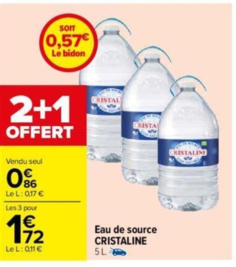 Promo Eau De Source Cristaline L Chez Carrefour