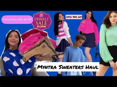 Huge Myntra Cute Sweaters Haul Under Rs Diwali Sale