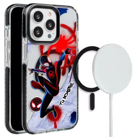 Funda Para Iphone Magsafe Spiderman Miles Tu Nombre Meses Sin Intereses