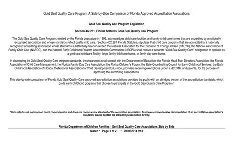 PDF Gold Seal Quality Care Program A Side By Side Providers