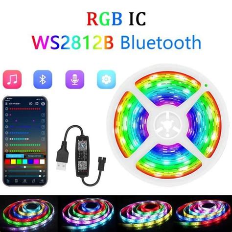 Bande Led Ws B Bluetooth M Bande Lumineuse Led Rgbic Ws B Rgb