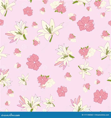 Motif Floral De Vecteur Sans Couture Fleurs De Lys Royales Blanches