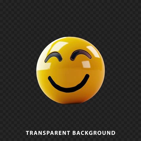 Premium Psd D Render Smiling Emoticon Isolated On Transparent Background