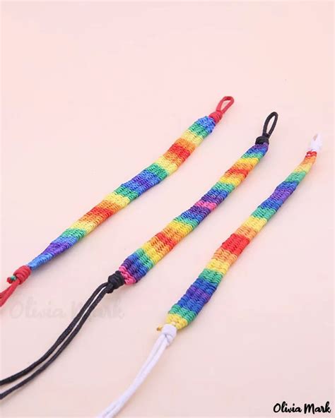 Olivia Mark Pulsera Trenzada Rainbow Ombre Pride Pc Olivia Mark