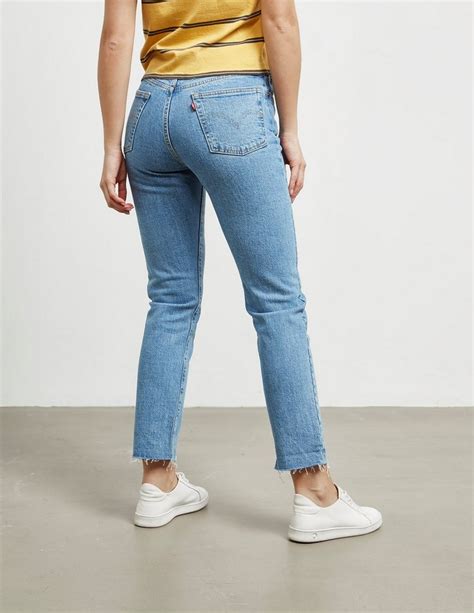 Levis 501 Crop Denim Jeans Tessuti