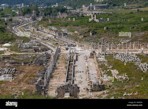 Aerial View Over The Ruins Of Roman City Of Perge In Antalya Turkey