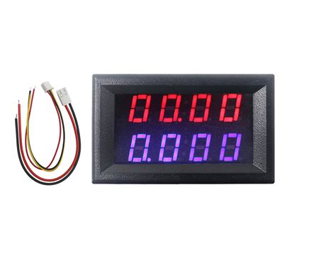 4 Bit 200V 10A Digital Voltmeter Ammeter Red Blue LED Dual Display