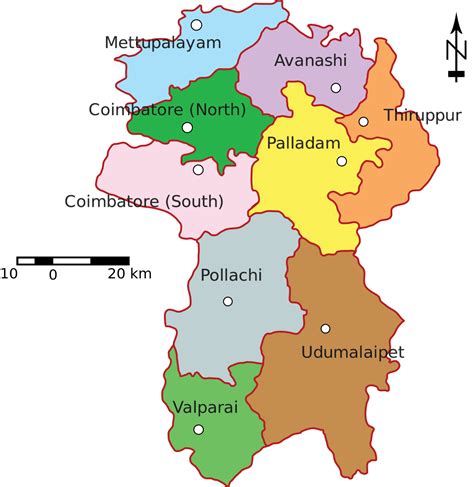 District Map Of Coimbatore Map India Map Geography Map - Bank2home.com