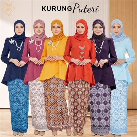 Baju Kurung Moden Raya Viral Kedah Batik Cotton Women Songket Plus