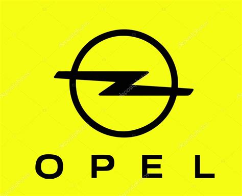 Símbolo Del Coche Del Logotipo De La Marca De Opel Con El Nombre Ilustración Del Vector Del