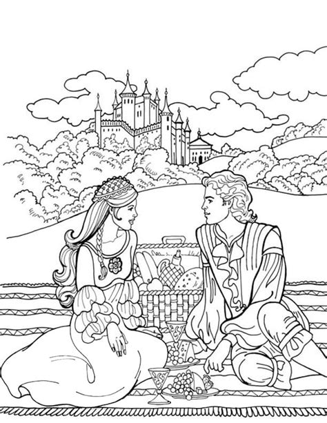 Princess Leonora Having Tea Coloring Page Free Printable Coloring