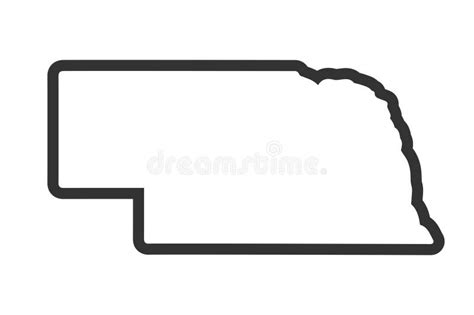 Nebraska Outline Symbol. US State Map. Vector Illustration Stock Vector ...