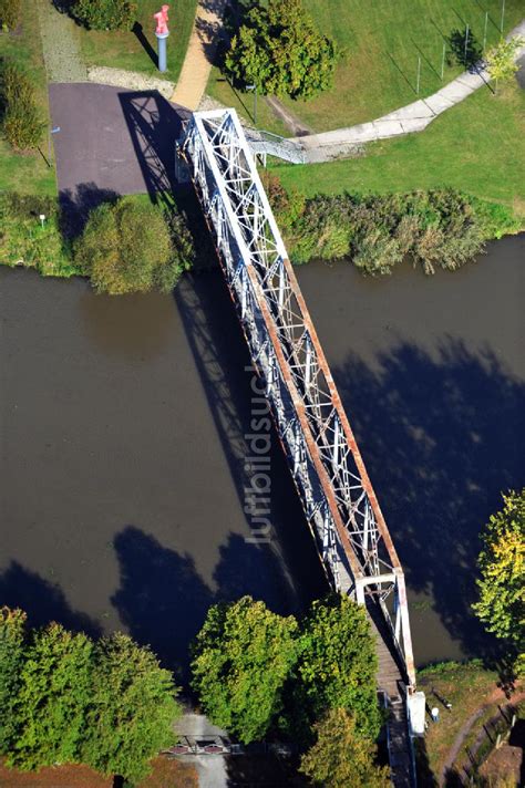 Genthin von oben Genthiner Fußwegbrücke