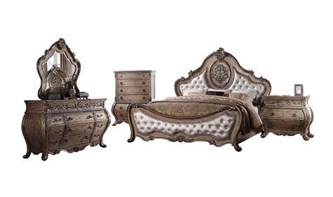 Soflex Classic Rovigo Luxury Vintage Oak Pu Tufted King Bedroom Set