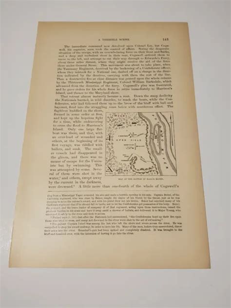 Map Plan Of The Battle Of Carnifex Ferry Civil War C Engraving