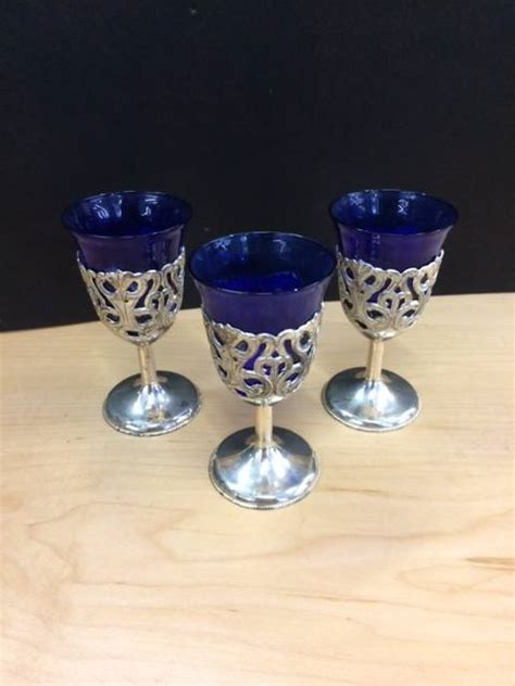 Goblet Cobalt Blue Glass Tiny Wine • Psw