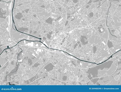 Map of the City of Charleroi, Belgium Stock Vector - Illustration of ...