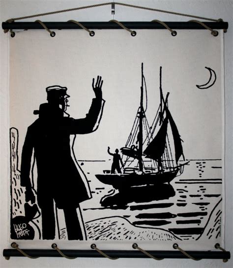 Hugo Pratt Corto Maltese Bon Vent Panel Decorativo Mural En Lino