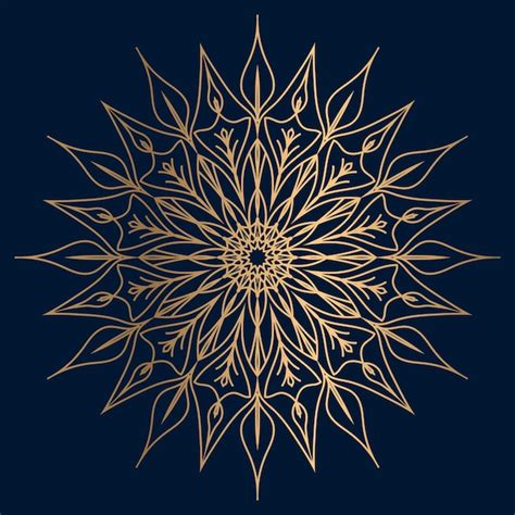 Premium Vector | Gold mandala on a blue background.