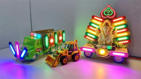 Navratri Durga Murti Mini Dj Truck Radha Krishna Dj Light Big Trolley