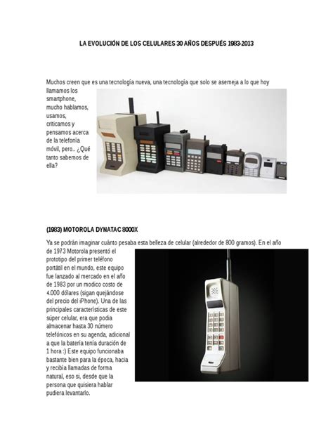 La Evolución De Los Celulares 30 Años Después 1983 Pdf Telefonía