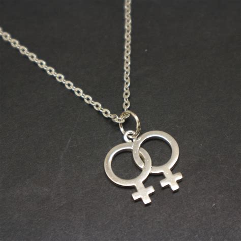 Silver Lgbt Necklace Pendant Lesbian Pride Girlfriend Gay Etsy