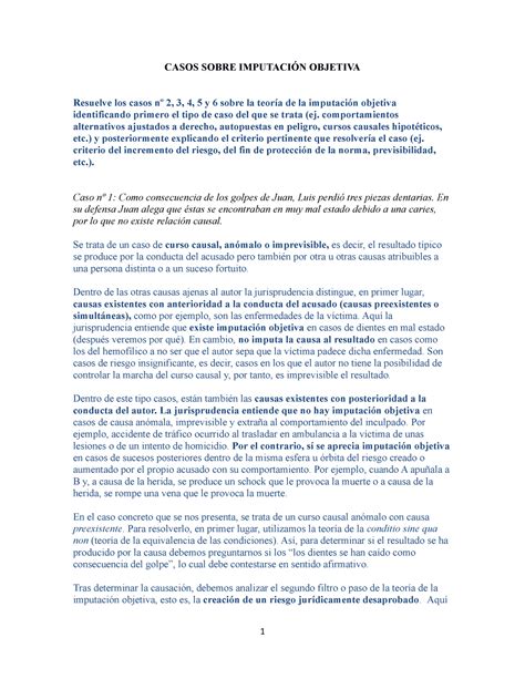 Casos Sobre Imputaci N Objetiva Casos Sobre Imputaci N Objetiva