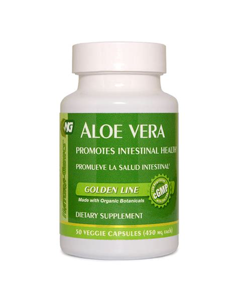 Organic Aloe Vera Supplements 50 Veggie Capsules Health Hispanica