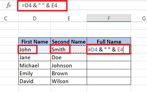 Combine First And Last Names In Excel Step By Step Guide Myexcelonline