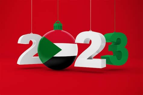 Premium Photo | 2023 year with sudan flag