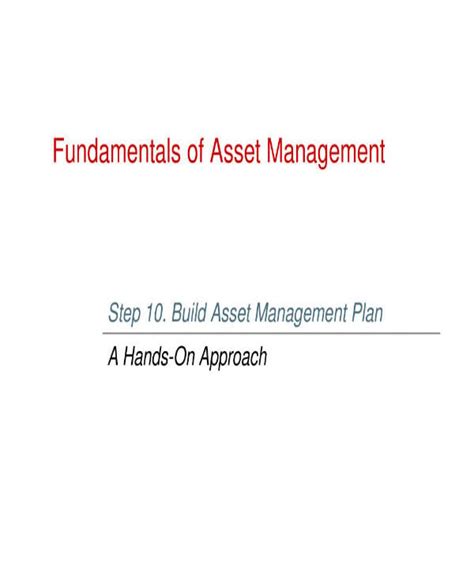 12 Asset Management Plan Templates Pdf Word Free And Premium Templates