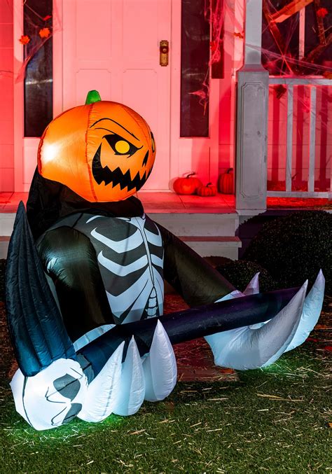 4ft Pumpkin Reaper Inflatable Prop Decoration Halloween Inflatables