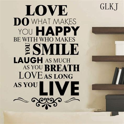 DIY Happy Live Laugh Love Smile Inspirational Quote Wall Art Vinyl ...