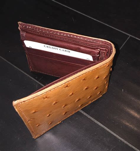 Genuine Ostrich Skin Leather Men S Bifold Wallets Made In USA Best