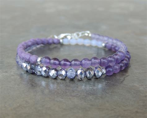 Amethyst Bracelet Purple Bracelet For Women Boho Bracelet Etsy