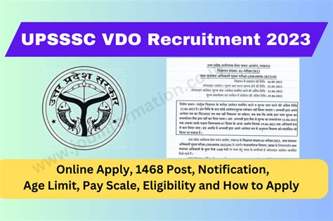 Upsssc Vdo Recruitment Online Apply Post Notification Age