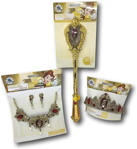 Disney Princess Belle Jewelry Set Includes Royal Tiara Enchanted Wand