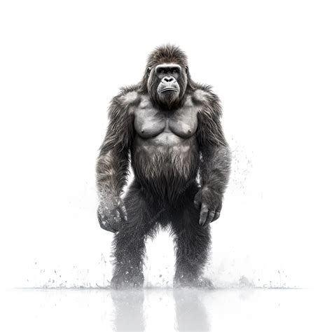 Premium Ai Image Illustration Of An Ape Standing In Front Of A White