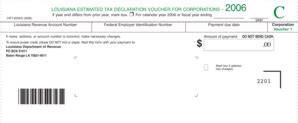 Fillable Online Rev State La Louisiana Estimated Tax Declaration